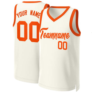 Maillot de basket-ball classique personnalisé kaki Orange