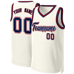 Maillot de basket-ball classique personnalisé kaki marine-blanc