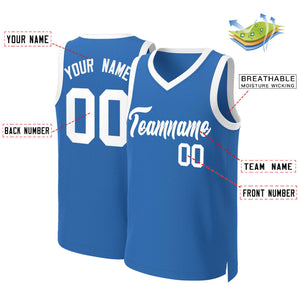 Maillot de basket-ball classique bleu blanc personnalisé