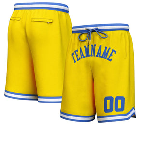 Short de basket-ball personnalisé jaune royal personnalisé