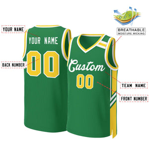 Maillot de basket-ball en maille, personnalisé, vert, blanc, classique, personnalisé