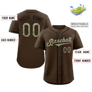 Maillot de baseball authentique de style classique marron olive-noir personnalisé