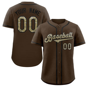 Maillot de baseball authentique de style classique marron olive-noir personnalisé