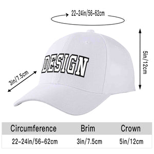 Custom White White-Black Curved Eaves Sport Design Baseball Cap