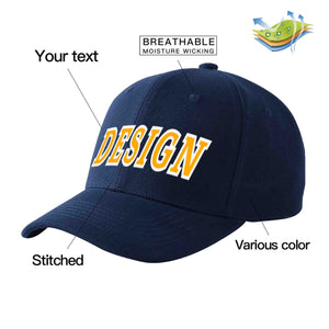 Casquette de baseball courbée personnalisée jaune-blanc avec avant-toit, design sportif