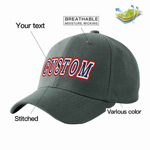 Conception personnalisée de casquette de baseball de sport incurvée gris foncé marine-blanc pour hommes/femmes/jeunes