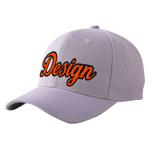 Casquette de baseball personnalisée gris orange-noir incurvée Eaves Sport Design