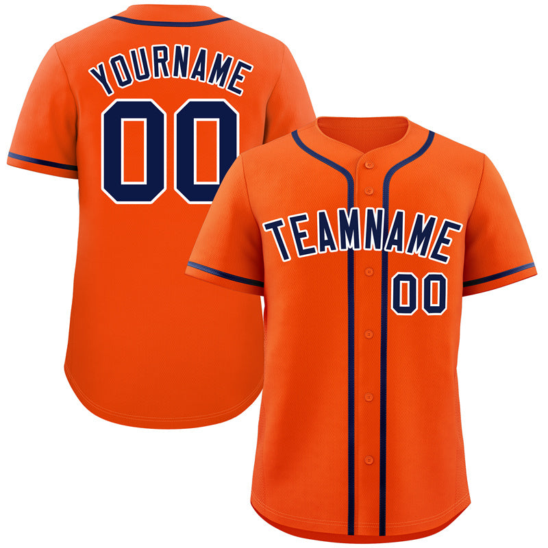 Custom Orange Navy-White Bull Classic Style Authentic Baseball Jersey