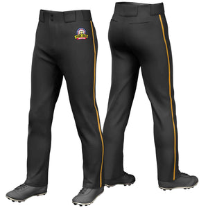 Pantalon de baseball coupe ample et extensible, personnalisé, noir, vieux or, coupe classique