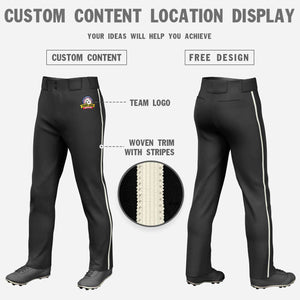 Pantalon de baseball coupe ample, coupe classique, coupe classique, extensible, personnalisé, crème noire