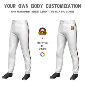 Pantalon de baseball pull-up extensible, coupe classique, blanc et marron, personnalisé