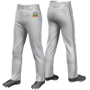 Pantalon de baseball coupe ample, personnalisé, gris, bleu clair, blanc-marine, coupe classique, extensible