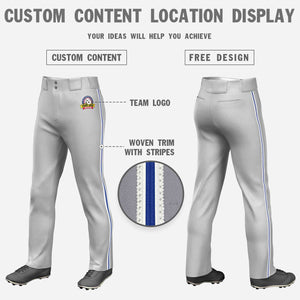 Pantalon de baseball coupe ample, coupe classique, gris, blanc, royal-blanc, personnalisé