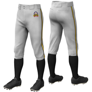 Pantalon de baseball personnalisé gris noir or-noir, coupe classique, culotte d'entraînement extensible