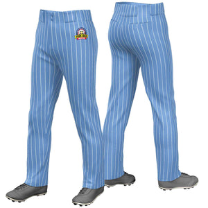 Pantalon de baseball coupe ample, bleu clair et blanc, coupe extensible, personnalisé