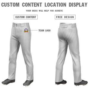 Pantalon de baseball coupe ample et extensible à fines rayures blanches et grises personnalisées