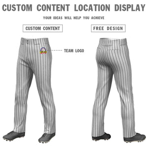 Pantalon de baseball coupe ample et extensible à fines rayures noires et grises personnalisées