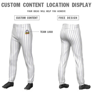 Pantalon de baseball pull-up extensible à fines rayures bleu marine personnalisé