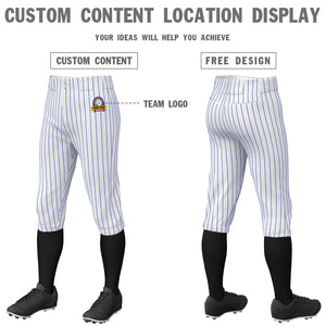 Pantalon de baseball personnalisé blanc à fines rayures, culotte d'entraînement extensible