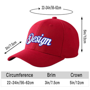 Casquette de baseball personnalisée rouge blanc-royal incurvée Eaves Sport Design