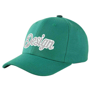 Casquette de baseball personnalisée vert clair blanc-gris avec avant-toit incurvé