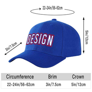 Casquette de baseball personnalisée Royal White-Royal Curved Eaves Sport Design