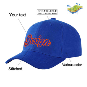 Casquette de baseball personnalisée Royal Royal-Orange Curved Eaves Sport Design