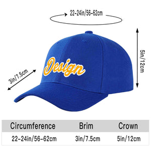 Casquette de baseball personnalisée Royal Yellow-White Curved Eaves Sport Design