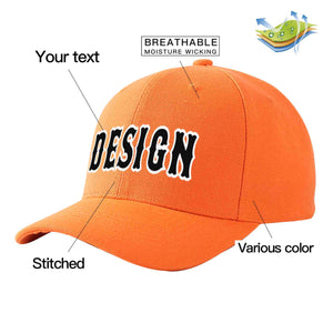 Casquette de baseball personnalisée orange noir-blanc incurvée Eaves Sport Design