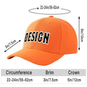 Casquette de baseball personnalisée orange noir-blanc incurvée Eaves Sport Design