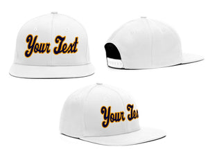 Custom White Navy-Yellow Casual Sport Baseball Cap