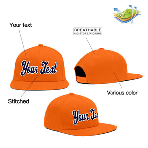 Casquette de baseball sport décontractée orange blanc-marine personnalisée