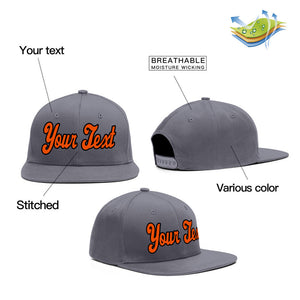 Casquette de baseball sport décontractée orange gris foncé personnalisée