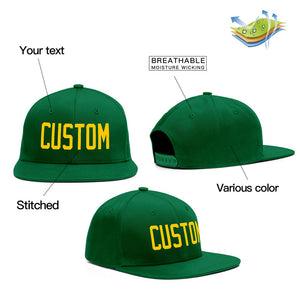 Casquette de baseball de sport de plein air jaune vert personnalisé