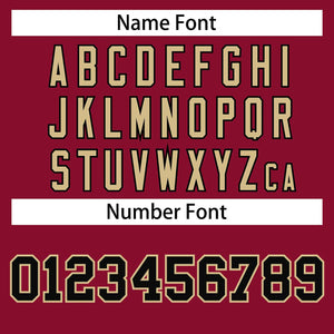 crimson baseball jersey player name & number font