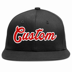 Casquette de baseball sport décontractée personnalisée noir rouge-blanc