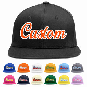 Casquette de baseball sport décontractée personnalisée noir orange-blanc