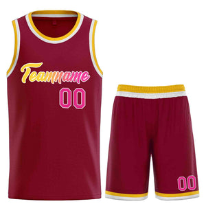 Uniforme de sport de guérison personnalisé marron jaune-blanc, ensembles classiques, maillot de basket-ball