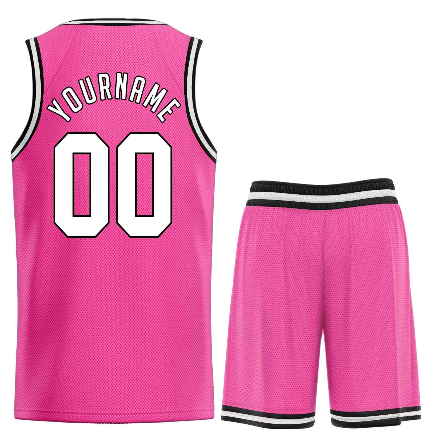 Ensembles classiques rose blanc-noir personnalisés, maillot de basket-ball uniforme de sport