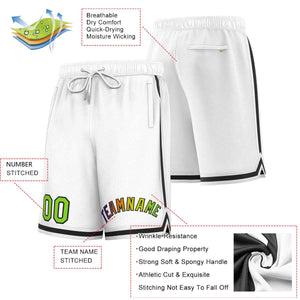 Short de basket-ball sport blanc noir personnalisé