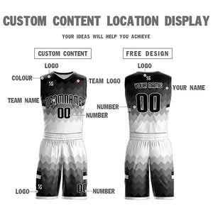 Custom Black White-Gray Double Side Sets Sportswear Basketball Jersey