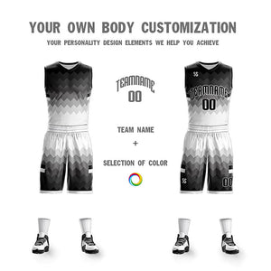 Custom Black White-Gray Double Side Sets Sportswear Basketball Jersey