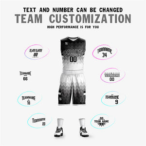 Custom Black White-Gray Double Side Sets Sportswear Basketball Jersey