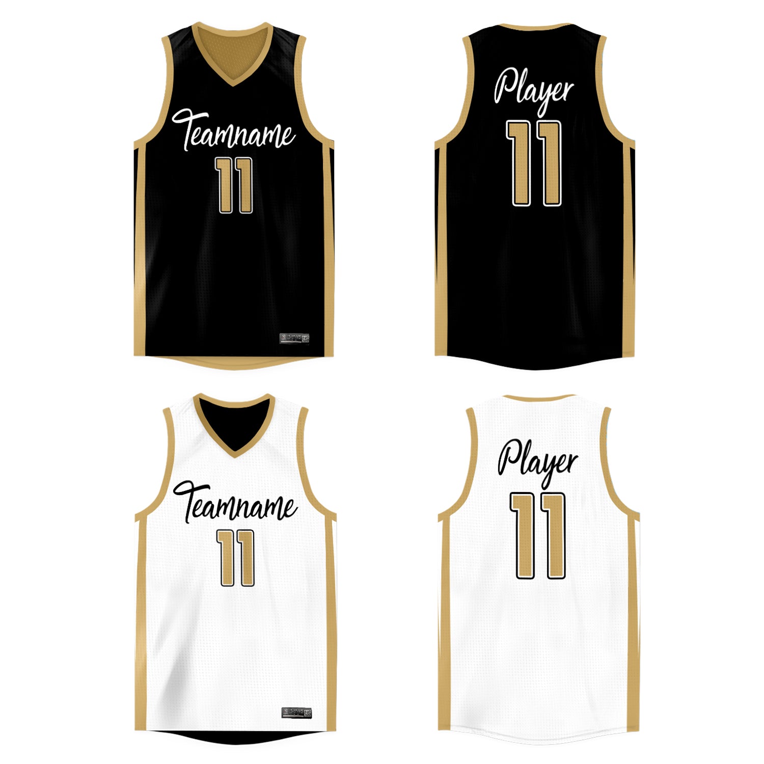 custom reversible basketball jersey front details