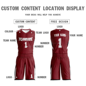 Custom Red White Double Side Sets Design Sportswear Basketball Jersey