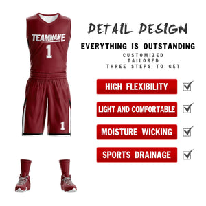 Custom Red White Double Side Sets Design Sportswear Basketball Jersey