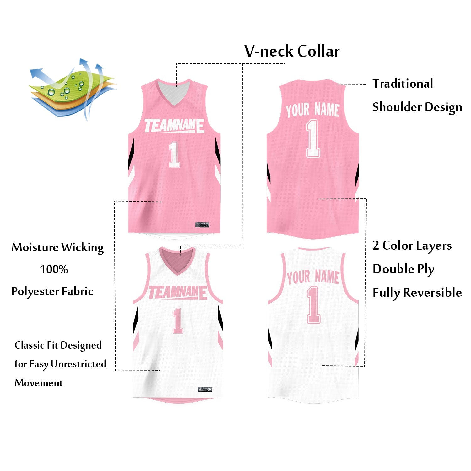 reversible mesh basketball practice jerseys