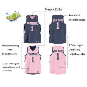 custom reversible basketball jersey back details