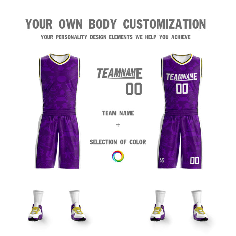 Purple And White Basketball Jersey