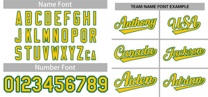 Custom White Yellow-Green Classic Style Authentic Baseball Jersey